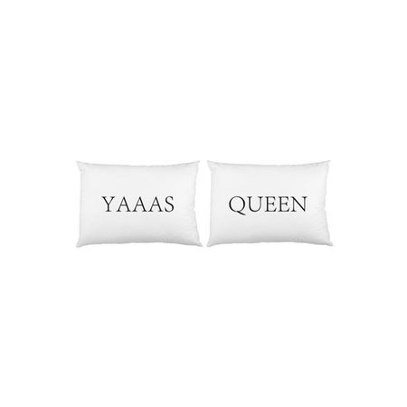 ONE BELLA CASA One Bella Casa 74532PCE59 Yaaas Queen Pillowcases; Black - Set of 2 74532PCE59